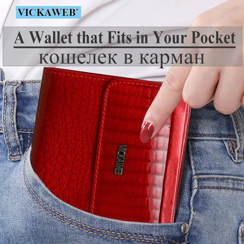 Mini Wallet/ Genuine Leather Fashion Alligator Hasp